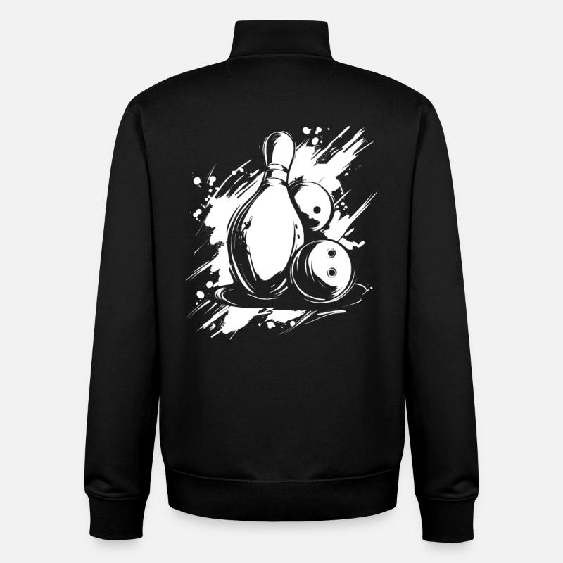 Bowling Grafik - Unisex Organic Zip Sweatshirt von Stanley/Stella - Schwarz