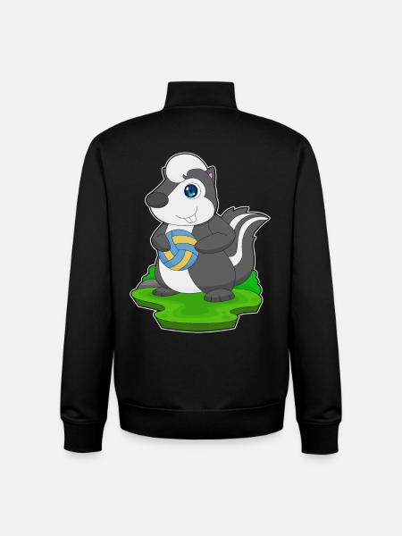 Skunk Volleyball Player Volleyball - Unisex Organic Zip Sweatshirt by Stanley/Stella - black