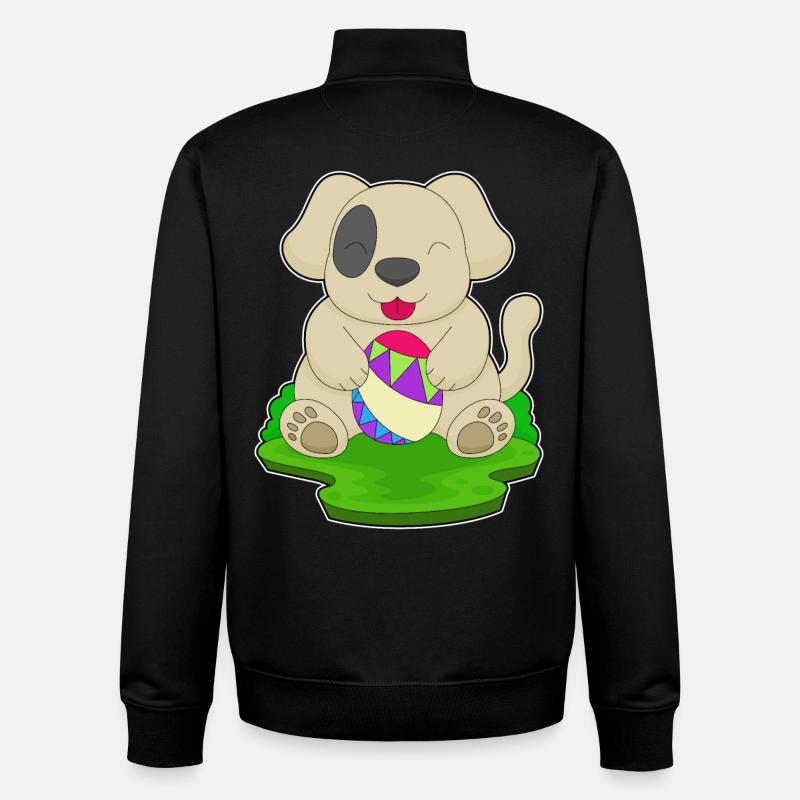 Hund Ostern Osterei - Unisex Organic Zip Sweatshirt von Stanley/Stella - Schwarz
