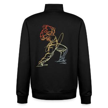 Croquis de breakdancer - Sweat zippé unisexe en coton bio Stanley/Stella - noir - Dos - AI Model Male 185 light (185cm)