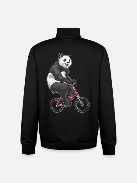 Vélo Panda - Sweat zippé unisexe en coton bio Stanley/Stella - noir