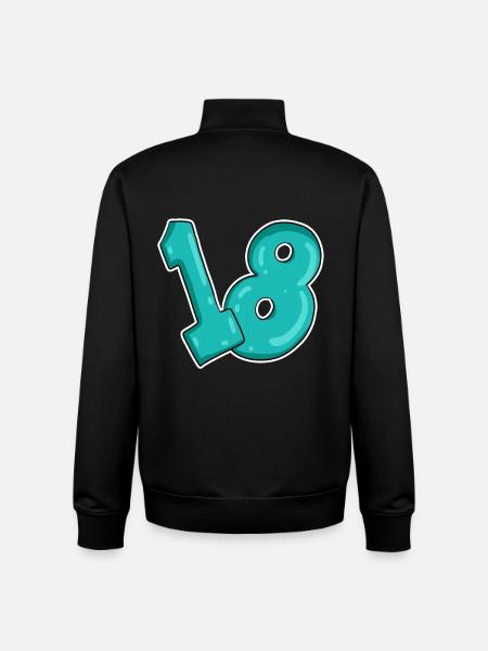 Dix-huit 18 Numéro Numéro - Sweat zippé unisexe en coton bio Stanley/Stella - noir
