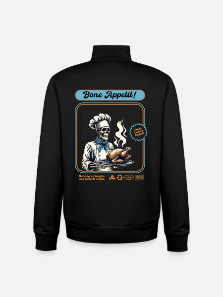 Cuisinier de dinde squelette - Sweat zippé unisexe en coton bio Stanley/Stella - noir