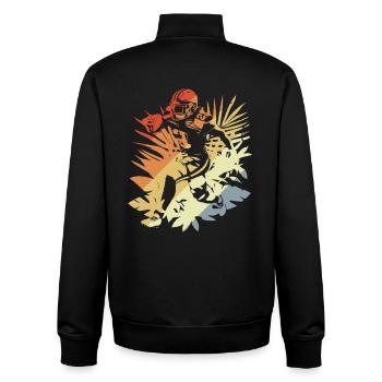 Football américain vintage - Sweat zippé unisexe en coton bio Stanley/Stella - noir - Dos - AI Model Male 185 light (185cm)