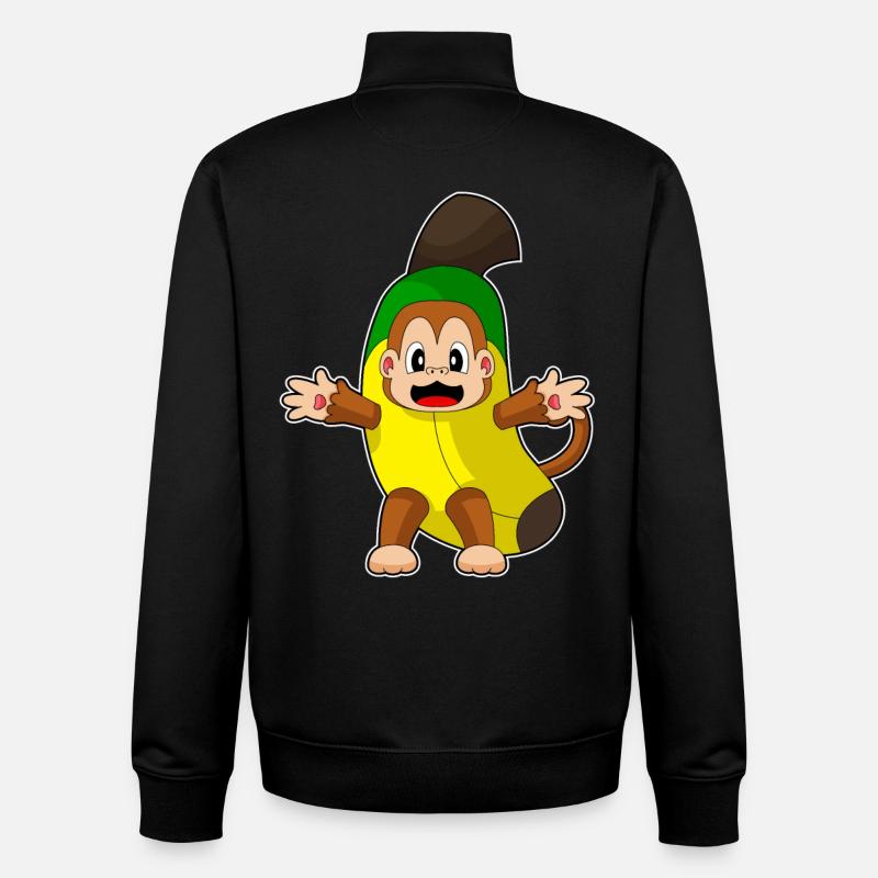 Affe Banane - Unisex Organic Zip Sweatshirt von Stanley/Stella - Schwarz