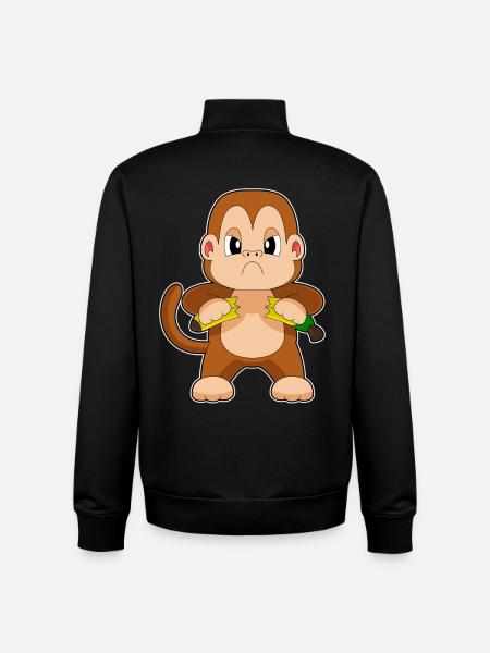 Affe Banane - Unisex Organic Zip Sweatshirt von Stanley/Stella - Schwarz
