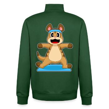Meerkat Yoga Fitness Gymnastics - Unisex Organic Zip Sweatshirt by Stanley/Stella - bottle green - Back - AI Model Male 185 dark (185cm)