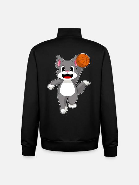 Chat Basketteur Basketteur - Sweat zippé unisexe en coton bio Stanley/Stella - noir