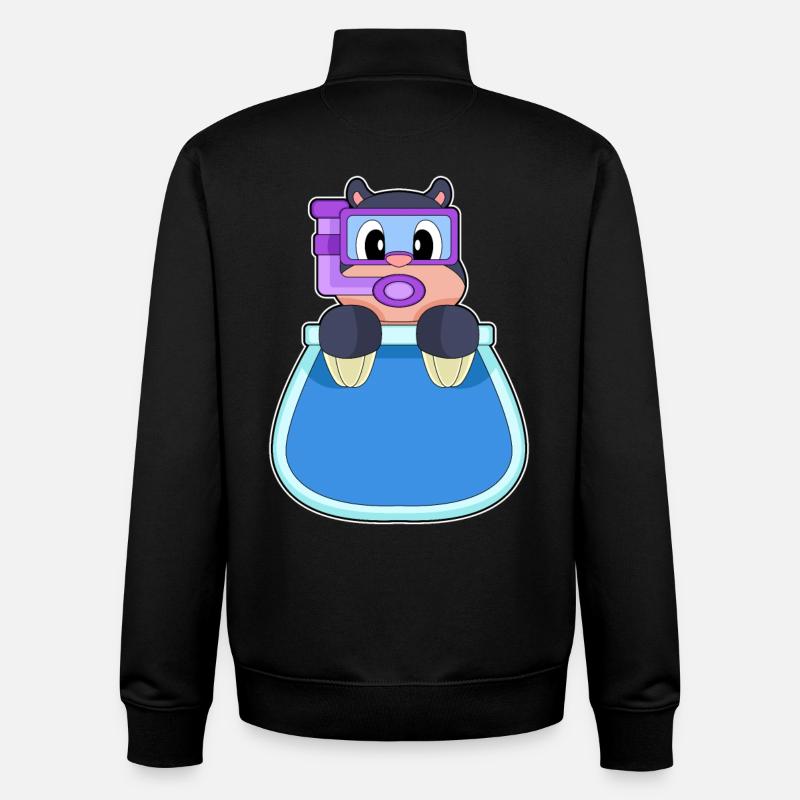 Aquarium de taupes - Sweat zippé unisexe en coton bio Stanley/Stella - noir