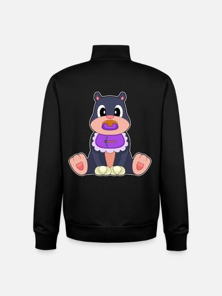 Mole Baby Bib Pacifier - Unisex Organic Zip Sweatshirt by Stanley/Stella - black