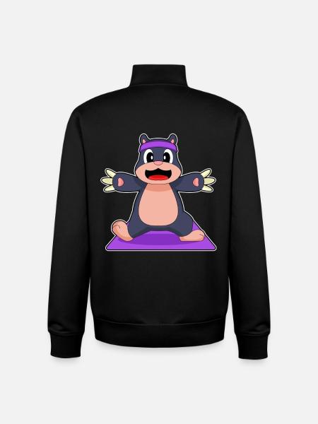 Mole Yoga Fitness Gymnastics - Unisex Organic Zip Sweatshirt by Stanley/Stella - black