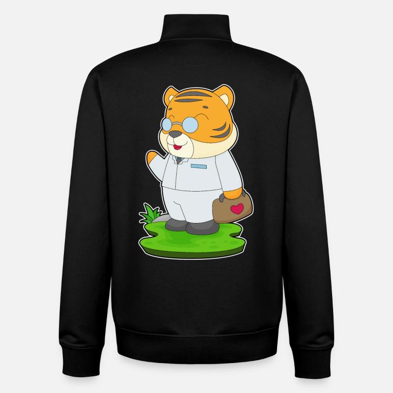 Tiger Arzt Verbandkasten - Unisex Organic Zip Sweatshirt von Stanley/Stella - Schwarz