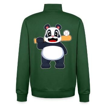 Panda Baseball Batte de baseball - Sweat zippé unisexe en coton bio Stanley/Stella - vert bouteille - Dos - AI Model Male 185 dark (185cm)