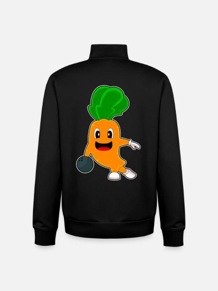 Carrot Bowling Boule de bowling - Sweat zippé unisexe en coton bio Stanley/Stella - noir