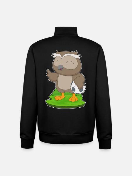 Owl Soccer Player Soccer - Unisex Organic Zip Sweatshirt by Stanley/Stella - black