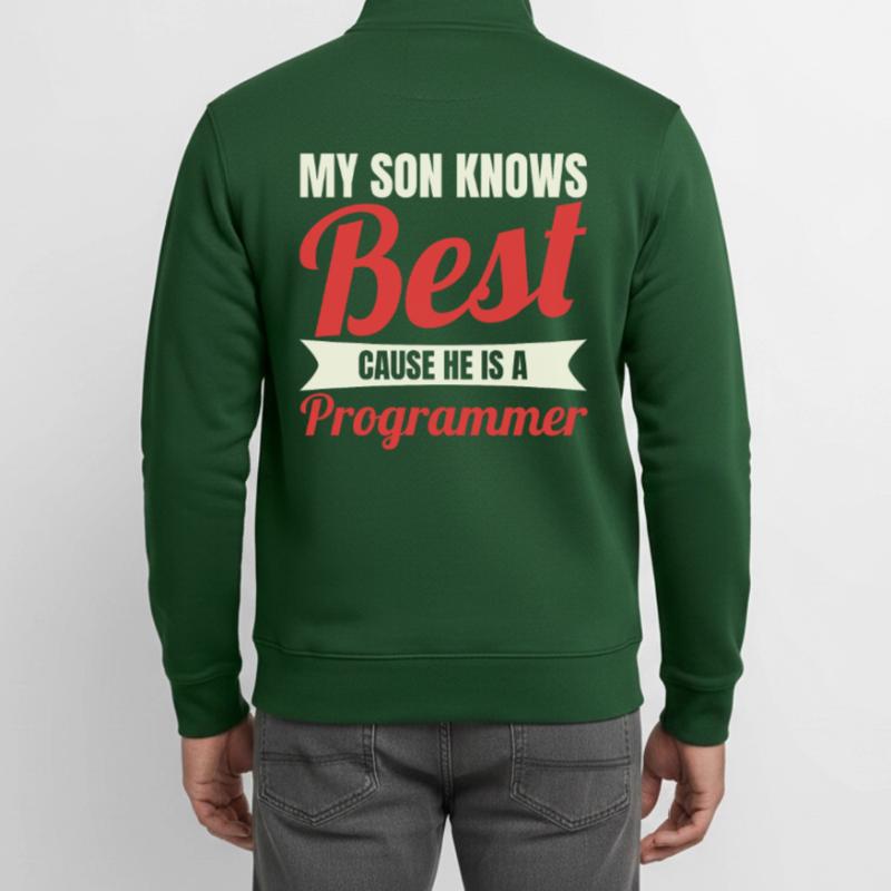 Software Developer Son Unisex Organic Zip Sweatshirt by Stanley/Stella