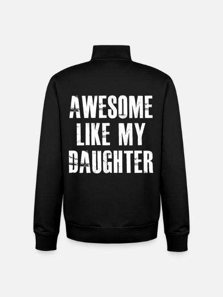génial comme ma fille - Sweat zippé unisexe en coton bio Stanley/Stella - noir