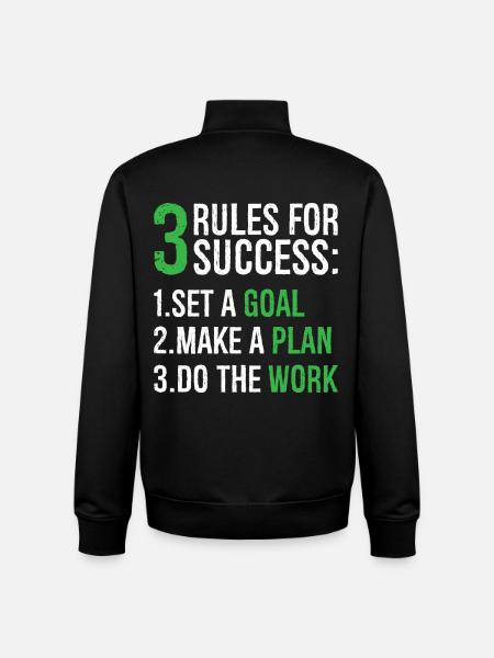 3 rules for success - Unisex Organic Zip Sweatshirt by Stanley/Stella - black