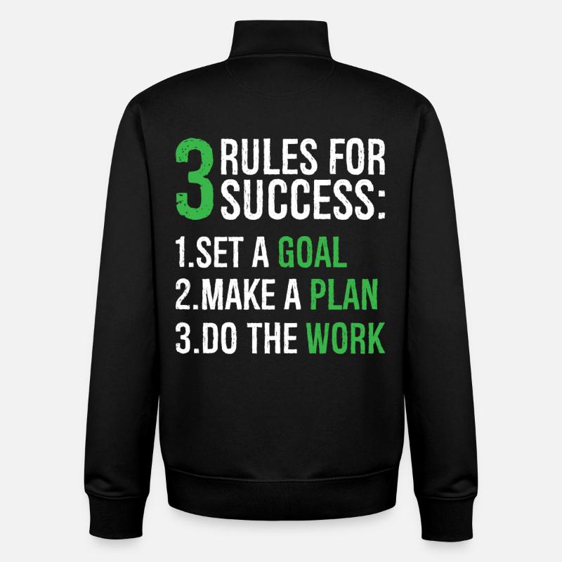 3 rules for success - Unisex Organic Zip Sweatshirt von Stanley/Stella - Schwarz
