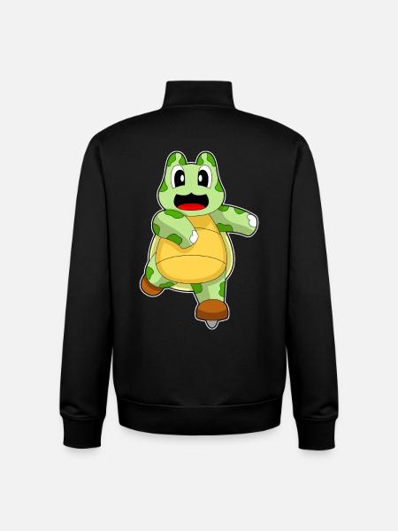 Turtle Skating Skates - Unisex Organic Zip Sweatshirt by Stanley/Stella - black