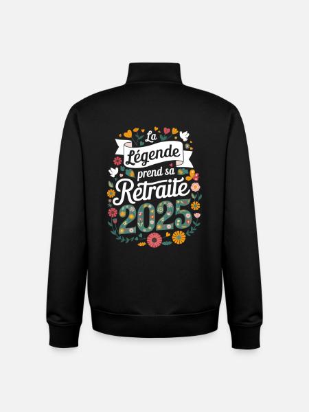 La Légende Prend Sa Retraite 2025 Cadeau Femme - Sweat zippé unisexe en coton bio Stanley/Stella - noir