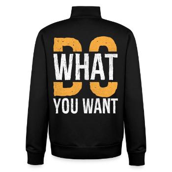 do what you want - Unisex Organic Zip Sweatshirt by Stanley/Stella - black - Back - AI Model Male 185 light (185cm)