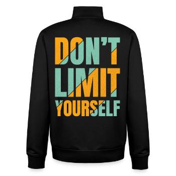 don't limit yourself - Unisex Organic Zip Sweatshirt von Stanley/Stella - Schwarz - Hinten - AI Model Male 185 light (185cm)