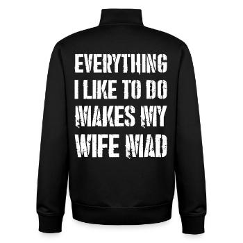 everything I like to do - Unisex Organic Zip Sweatshirt by Stanley/Stella - black - Back - AI Model Male 185 light (185cm)