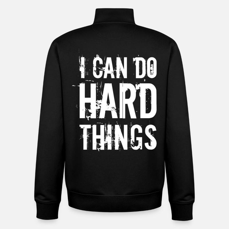 I can do hard things - Unisex Organic Zip Sweatshirt by Stanley/Stella - black