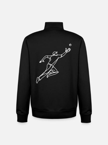 Cricket Catcher Drawing - Unisex Organic Zip Sweatshirt by Stanley/Stella - black