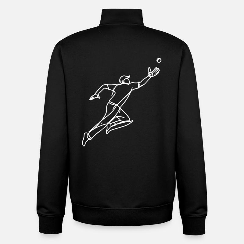 Cricket Catcher Drawing - Unisex Organic Zip Sweatshirt by Stanley/Stella - black