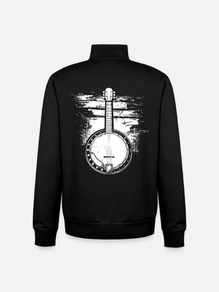 Banjo Sketch - Unisex Organic Zip Sweatshirt by Stanley/Stella - black