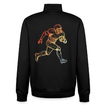 Football américain vintage - Sweat zippé unisexe en coton bio Stanley/Stella - noir - Dos - AI Model Male 185 light (185cm)