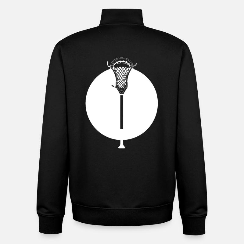 Dessin de batte de crosse - Sweat zippé unisexe en coton bio Stanley/Stella - noir