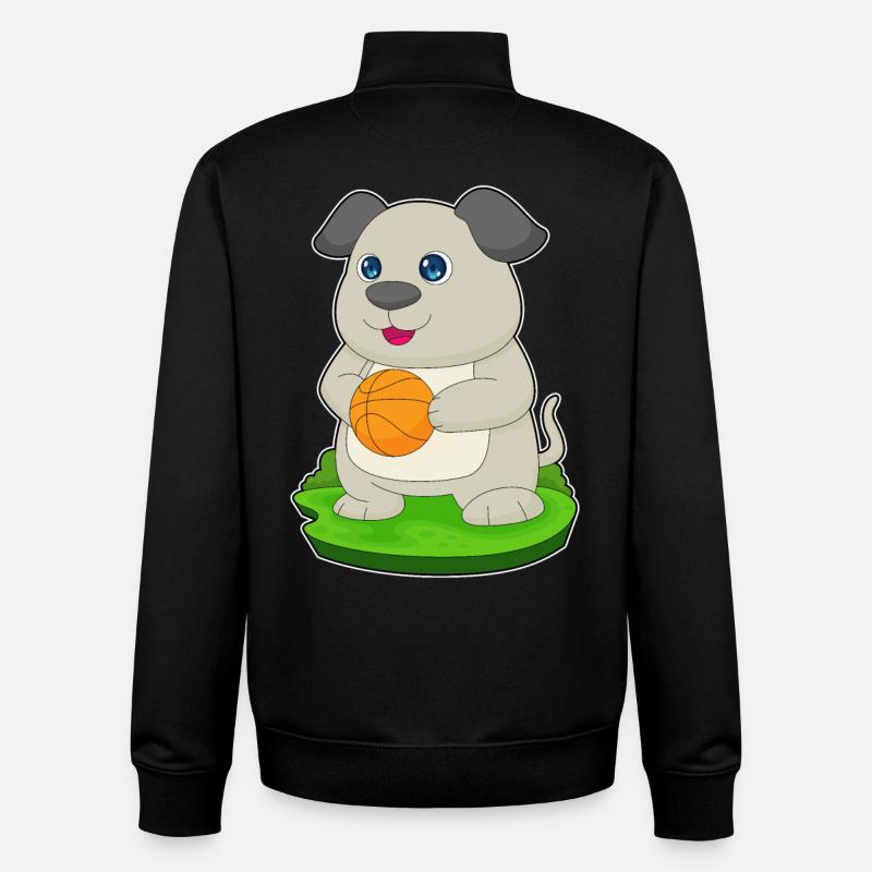 Chien Basketteur Basketteur - Sweat zippé unisexe en coton bio Stanley/Stella - noir