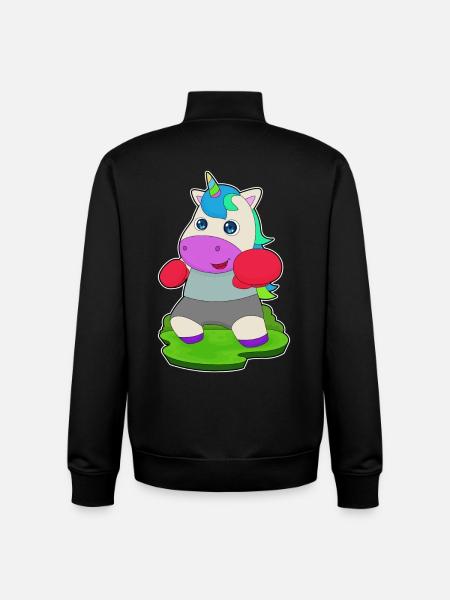 Einhorn Boxer Boxhandschuhe Boxen - Unisex Organic Zip Sweatshirt von Stanley/Stella - Schwarz