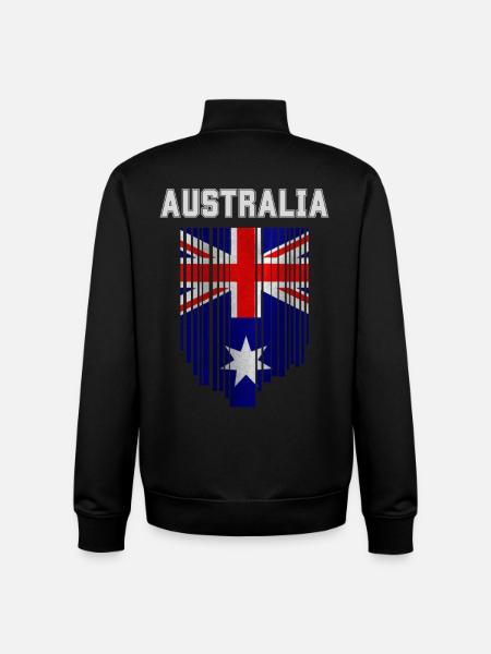 Drapeau australien, fierté australienne - Sweat zippé unisexe en coton bio Stanley/Stella - noir