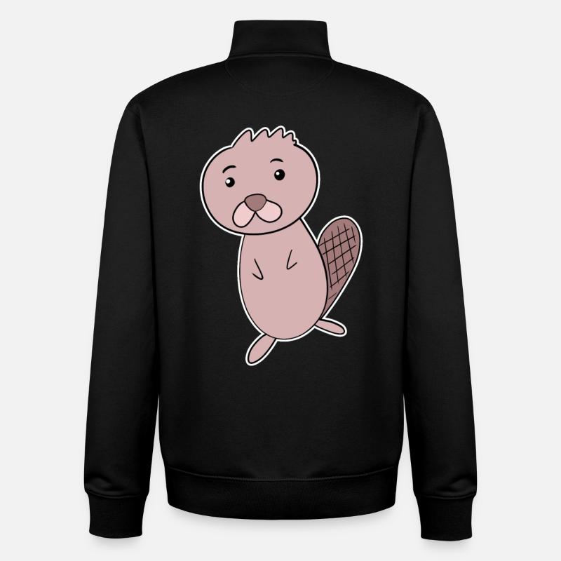 Beaver Animal - Unisex Organic Zip Sweatshirt by Stanley/Stella - black