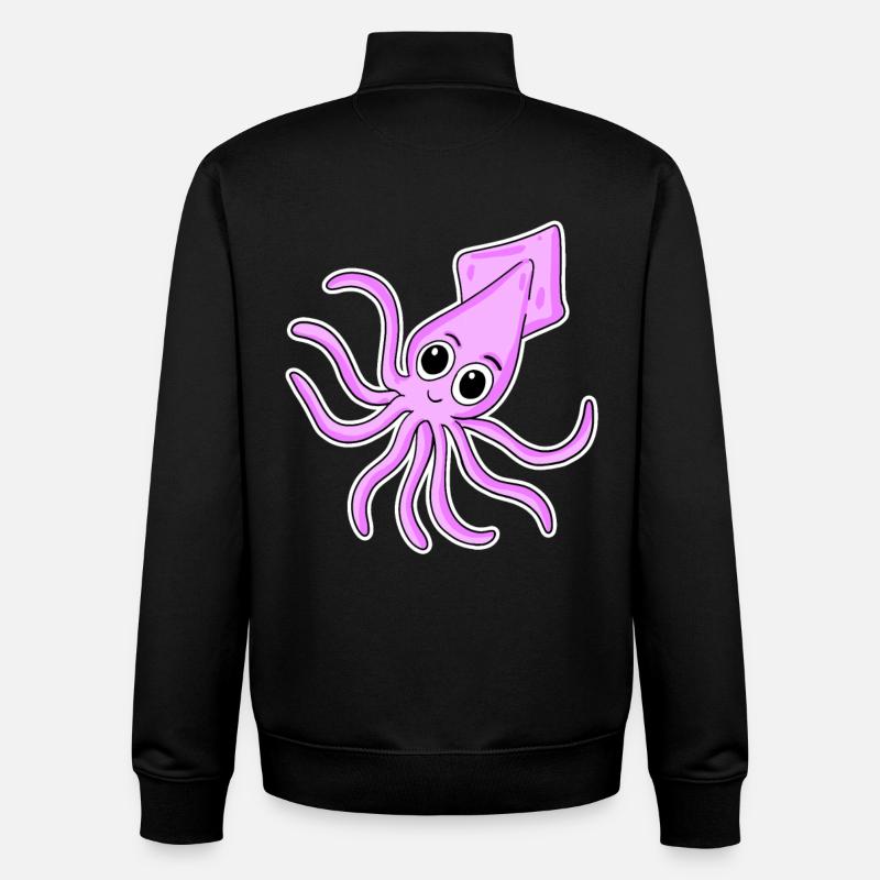 Poulpes - Sweat zippé unisexe en coton bio Stanley/Stella - noir