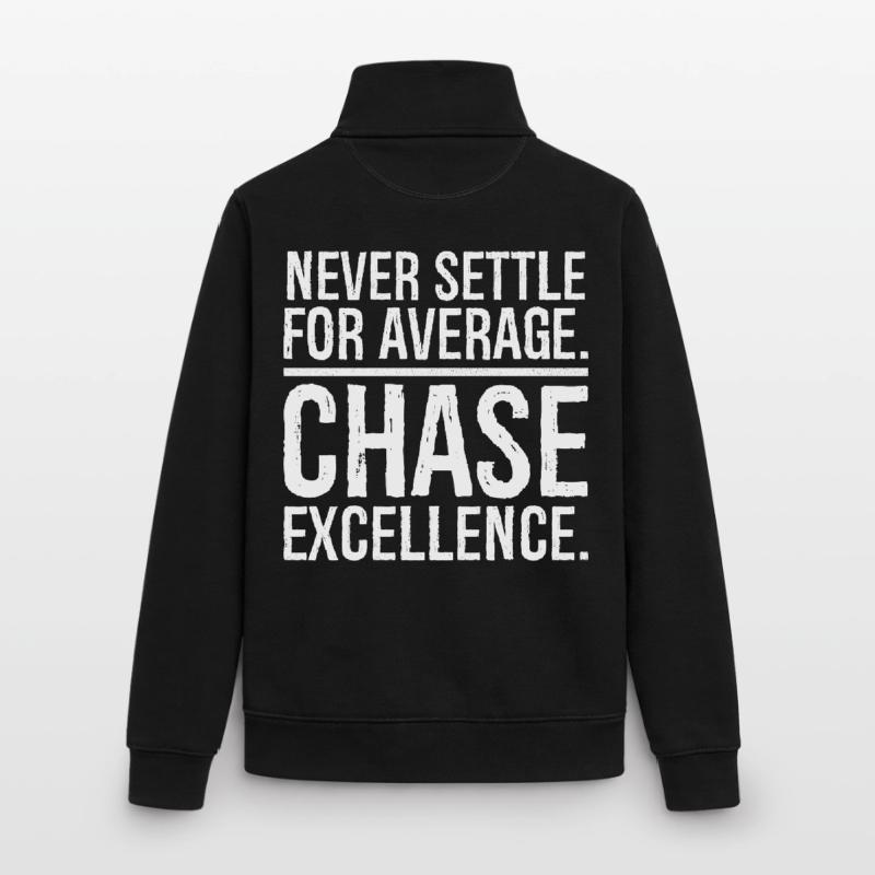 never settle for average chase Unisex Organic Zip Sweatshirt by Stanley/Stella