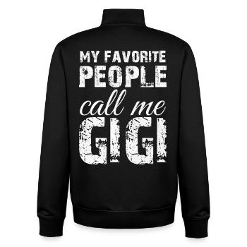 my favorite people call me Gigi - Unisex Organic Zip Sweatshirt by Stanley/Stella - black - Back - AI Model Male 185 light (185cm)