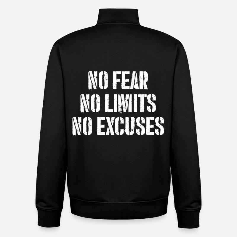 no fear no limits no excuses - Unisex Organic Zip Sweatshirt von Stanley/Stella - Schwarz