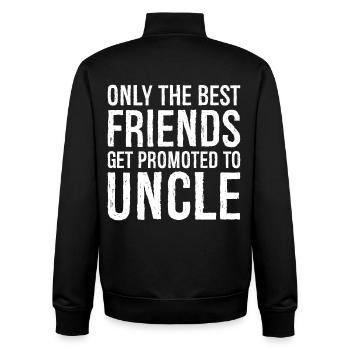 only the best friends get promoted Uncle - Unisex Organic Zip Sweatshirt by Stanley/Stella - black - Back - AI Model Male 185 light (185cm)