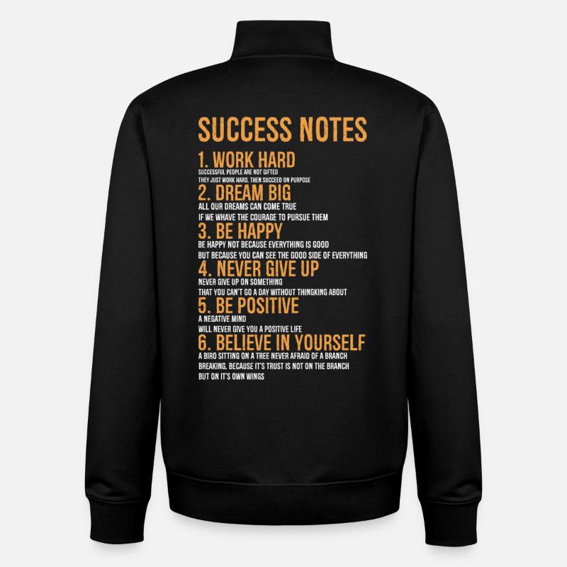 Notes de réussite - Sweat zippé unisexe en coton bio Stanley/Stella - noir