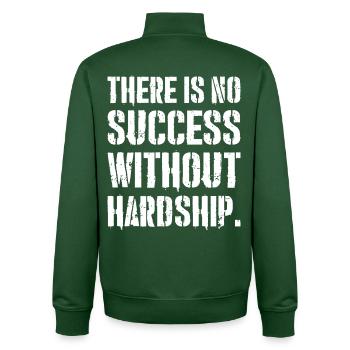 there is no success without hardship - Unisex Organic Zip Sweatshirt by Stanley/Stella - bottle green - Back - AI Model Male 185 dark (185cm)