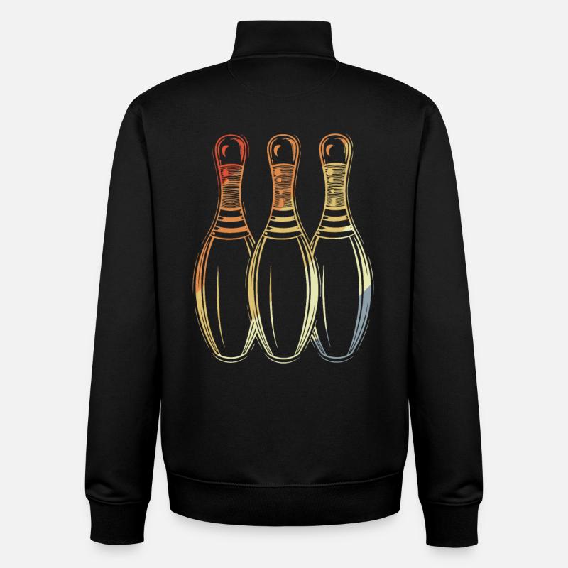 Bowling Retro Look - Unisex Organic Zip Sweatshirt von Stanley/Stella - Schwarz