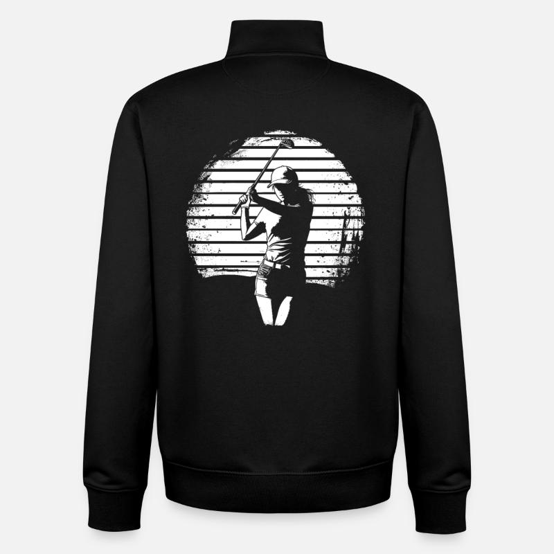 Croquis du golfeur - Sweat zippé unisexe en coton bio Stanley/Stella - noir