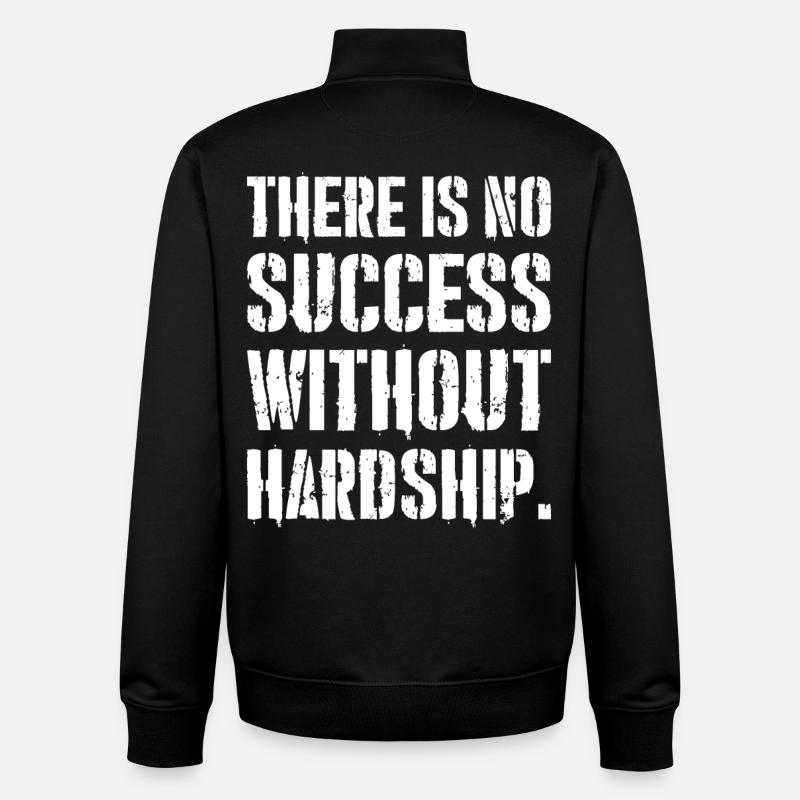 Il n’y a pas de succès sans difficultés - Sweat zippé unisexe en coton bio Stanley/Stella - noir