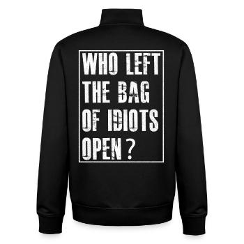 who left the bag - Unisex Organic Zip Sweatshirt by Stanley/Stella - black - Back - AI Model Male 185 light (185cm)