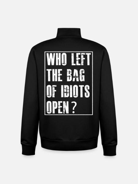 who left the bag - Unisex Organic Zip Sweatshirt by Stanley/Stella - black